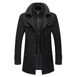 Caleb | Men's Double-Layer Wool Blend Single-Breasted Overcoat