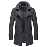 Caleb | Men's Double-Layer Wool Blend Single-Breasted Overcoat