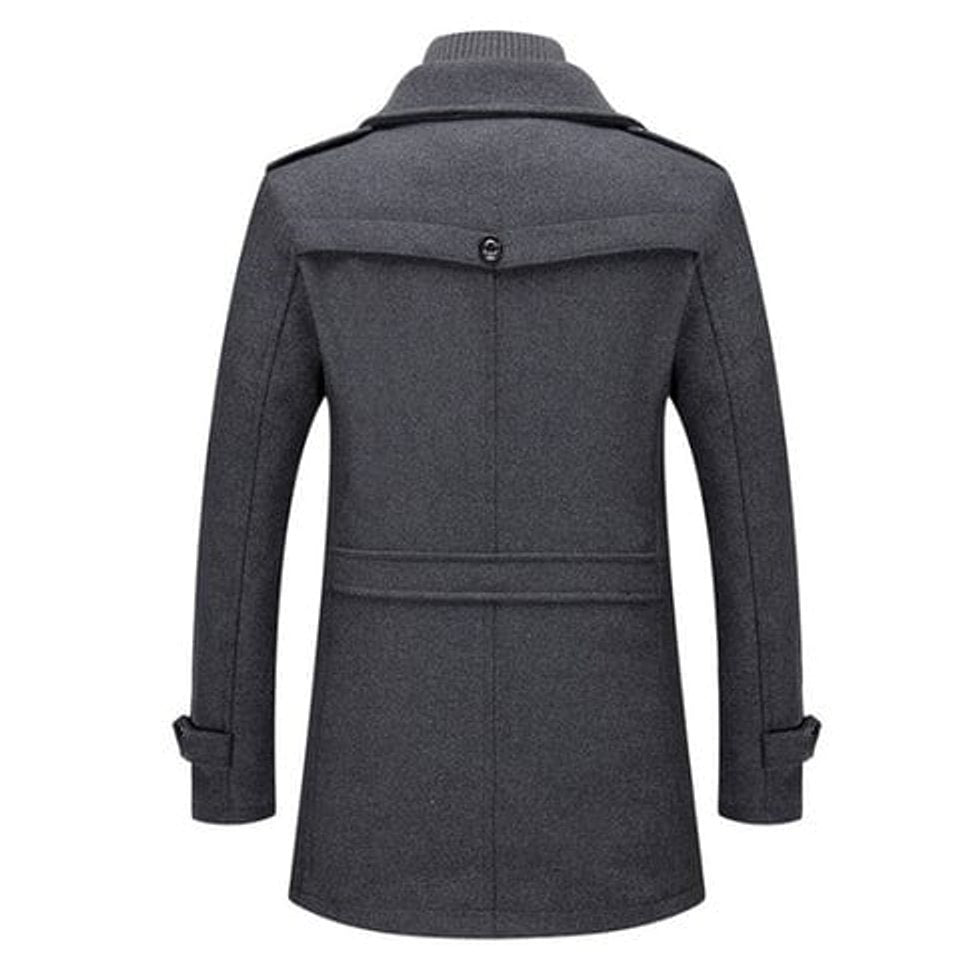 Caleb | Men's Double-Layer Wool Blend Single-Breasted Overcoat