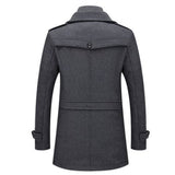 Caleb | Men's Double-Layer Wool Blend Single-Breasted Overcoat