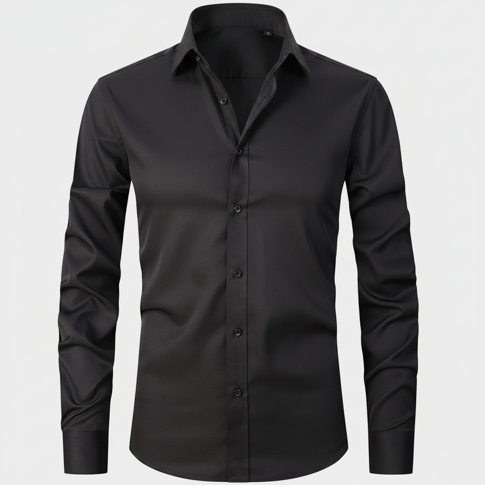 Mens Dress Shirt Stretch Fit Long Sleeve Button Up Design