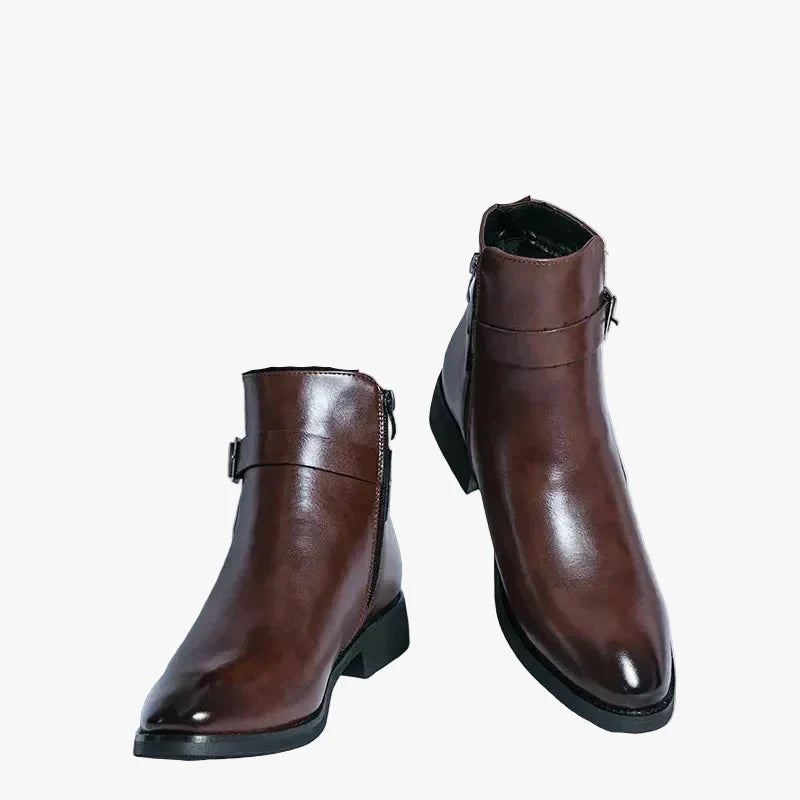 Men's buckle strap ankle boots, view 1