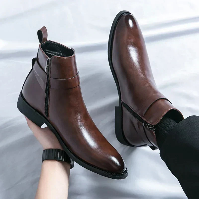 Men's buckle strap ankle boots, view 5