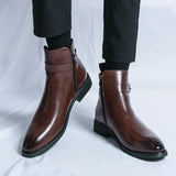 Men's buckle strap ankle boots, view 6