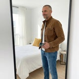 Henry | Men's Italian Suede Button-Front Stand-Collar Jacket
