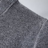 Men's Knit Cardigan with Stand Collar and Patch Pockets