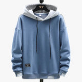 Men's Knit Hoodie with Drawcord Hood and Pouch Pocket