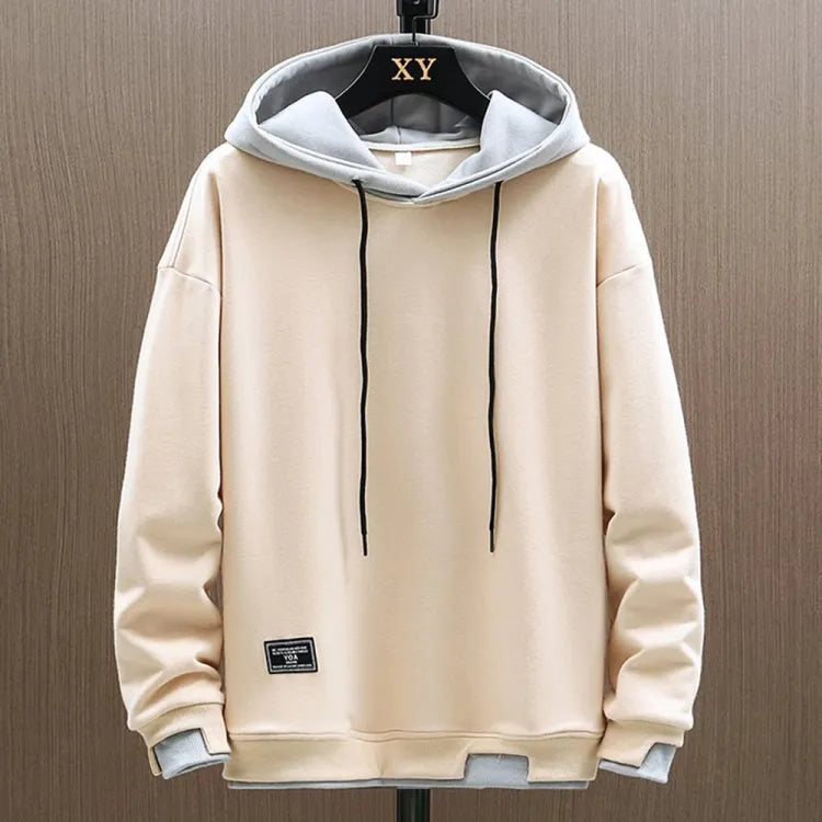 Men's Knit Hoodie with Drawcord Hood and Pouch Pocket