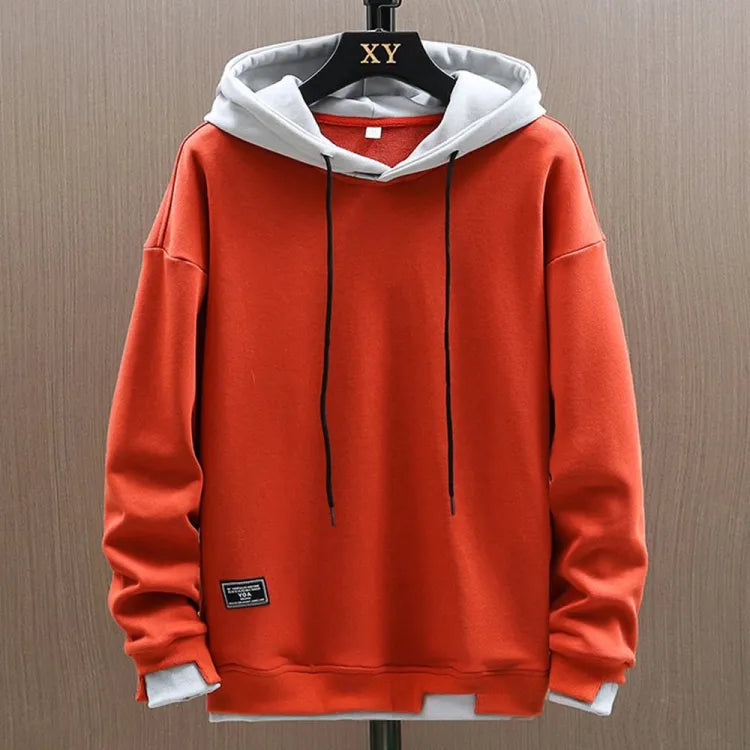 Men's Knit Hoodie with Drawcord Hood and Pouch Pocket