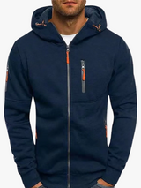 Men's Knit Hoodie with Full Zip and Zipper Pockets