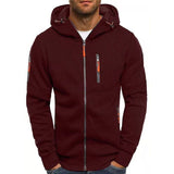 Men's Knit Hoodie with Full Zip and Zipper Pockets