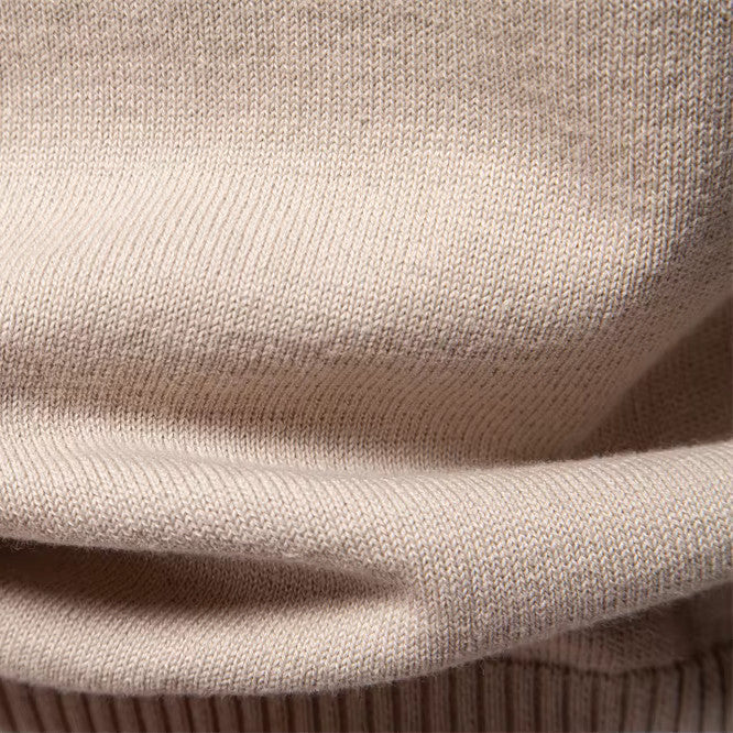 Men's Knit Pullover Sweater with Crew Neck and Ribbed Trim