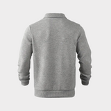 Men's Knit Pullover Sweater with Quarter Zip and Pointed Collar