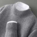 Men's Knit Sweater with Crew Neck and Ribbed Trim