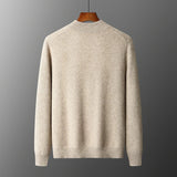 Men's Knit Sweater with Full Zip and Mock Neck