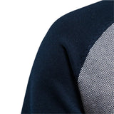 Men's Knit Sweater with Full-Zip Front and Stand Collar