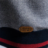 Men's Knit Sweater with Full-Zip Front and Stand Collar