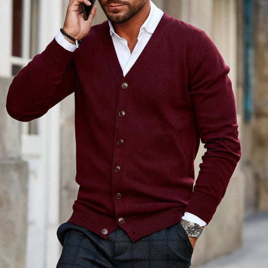 Men's Knitted Cardigan Button-Up | Casual Outerwear