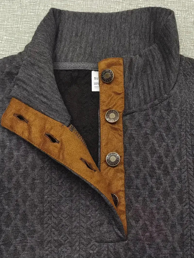 Men's Knitted Outdoor Sweater with Patches - Logan - 11