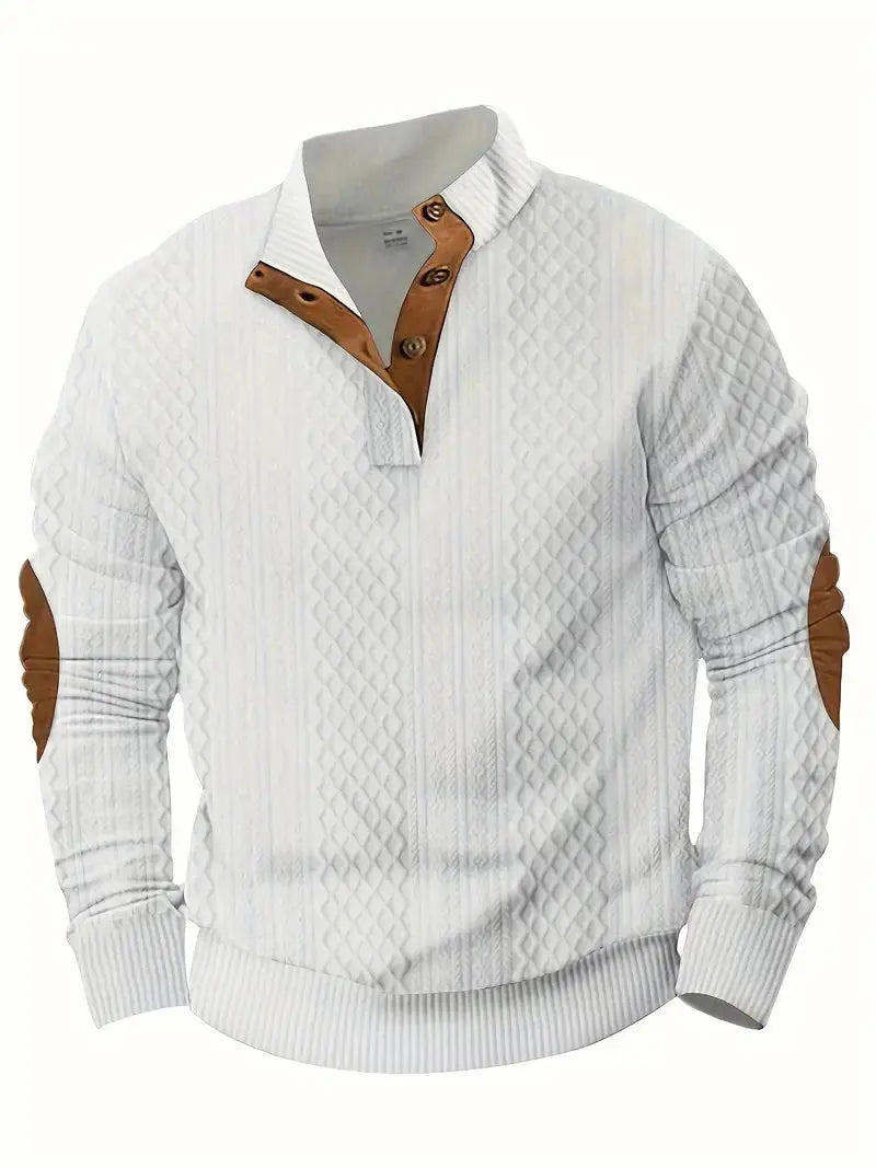 Men's Knitted Outdoor Sweater with Patches - Logan - 3