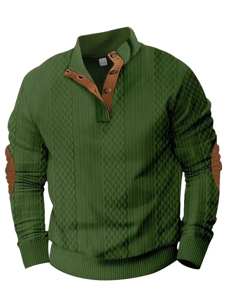 Men's Knitted Outdoor Sweater with Patches - Logan - 5