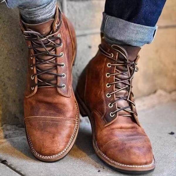 Men's lace-up ankle boots, view 2