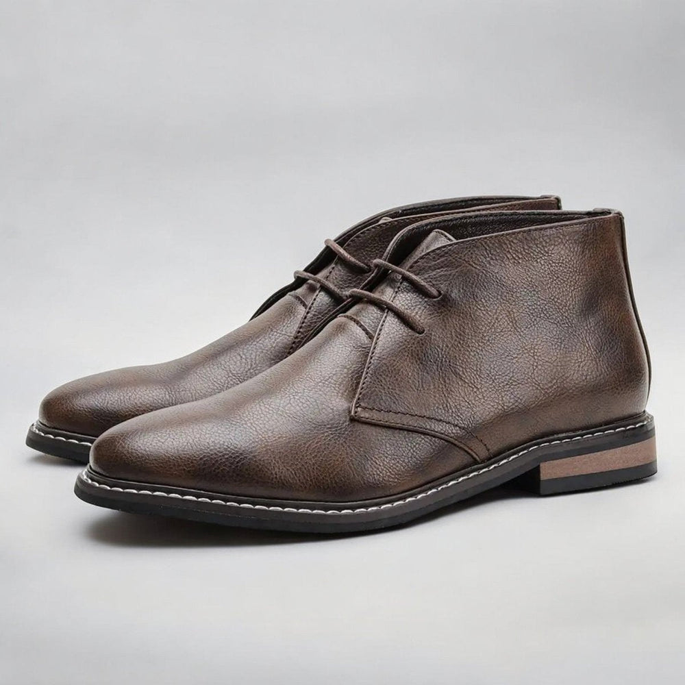 Alexander | Men's Lace-Up Chukka Ankle Boots Faux Leather