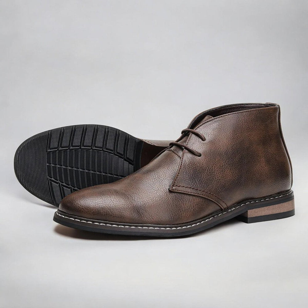Alexander | Men's Lace-Up Chukka Ankle Boots Faux Leather