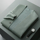 Men's Merino Blend Cardigan with Sleeve Stripes and Patch Pockets