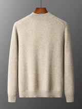 Men's Merino Cardigan with Full Zip and Mock Neck