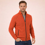 Caleb | Men's Merino Wool Full-Zip Mock Neck Sweater