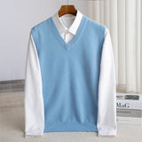 Aiden | Men's Merino Wool V-Neck Sweater Vest Layering Knit
