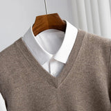 Aiden | Men's Merino Wool V-Neck Sweater Vest Layering Knit