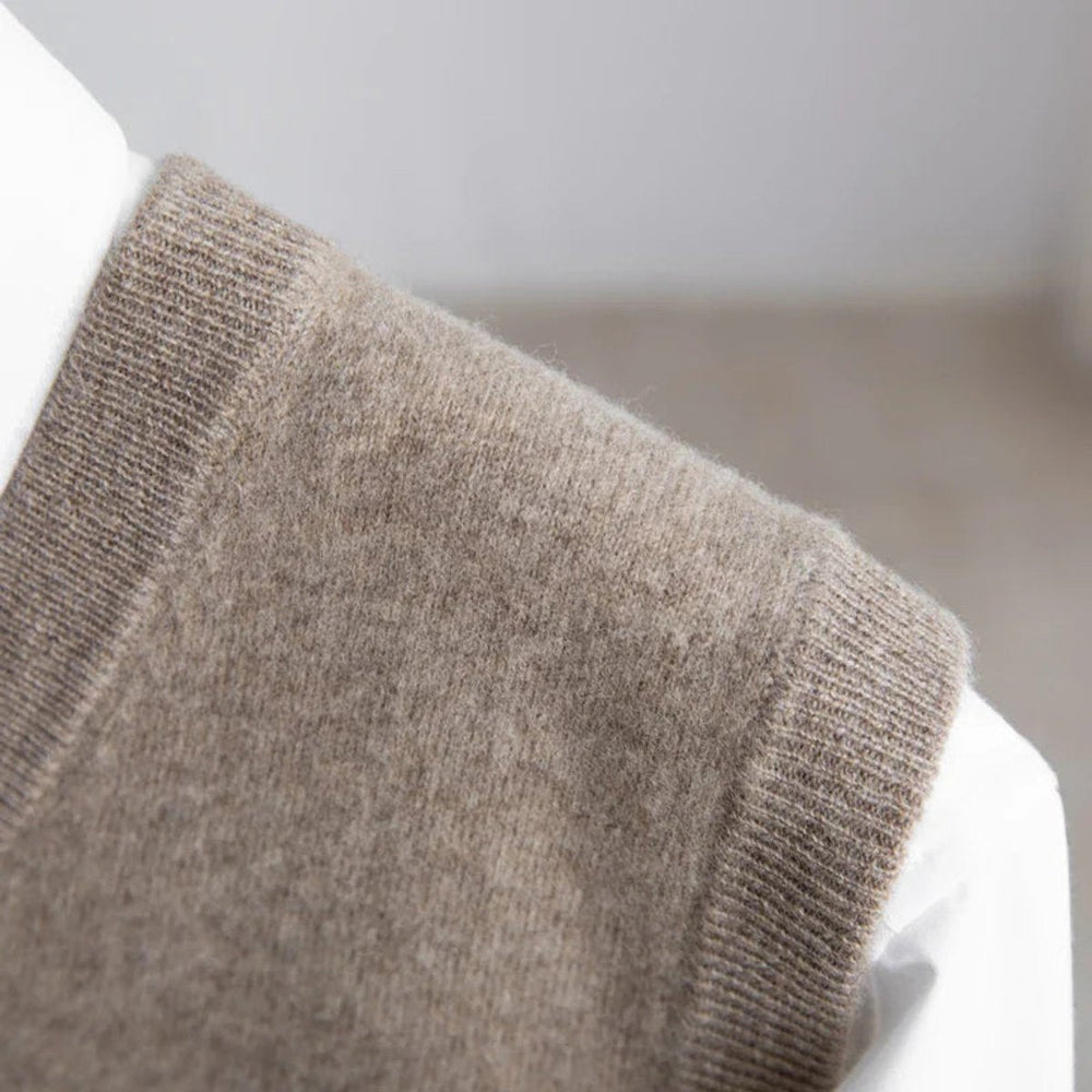 Aiden | Men's Merino Wool V-Neck Sweater Vest Layering Knit