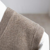 Aiden | Men's Merino Wool V-Neck Sweater Vest Layering Knit