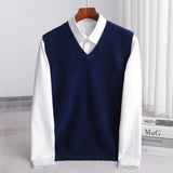 Aiden | Men's Merino Wool V-Neck Sweater Vest Layering Knit