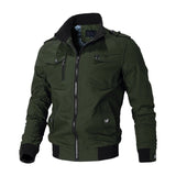 Elijah | Men's Military-Style Zip-Up Bomber Jacket Ribbed Cuff