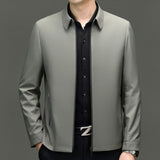 Men's Minimal Jacket with Point Collar and Full Zip