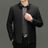 Men's Minimal Jacket with Point Collar and Full Zip