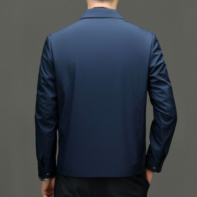 Men's Minimal Jacket with Point Collar and Full Zip