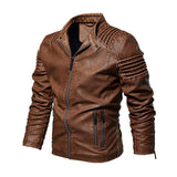 Alexander | Men's Moto-Style Faux Leather Jacket Ribbed Shoulder