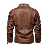 Alexander | Men's Moto-Style Faux Leather Jacket Ribbed Shoulder
