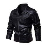 Alexander | Men's Moto-Style Faux Leather Jacket Ribbed Shoulder