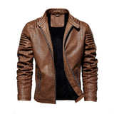 Alexander | Men's Moto-Style Faux Leather Jacket Ribbed Shoulder
