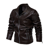 Alexander | Men's Moto-Style Faux Leather Jacket Ribbed Shoulder