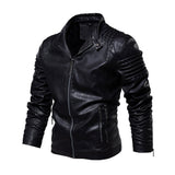 Alexander | Men's Moto-Style Faux Leather Jacket Ribbed Shoulder