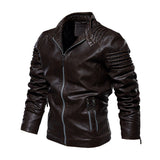 Alexander | Men's Moto-Style Faux Leather Jacket Ribbed Shoulder