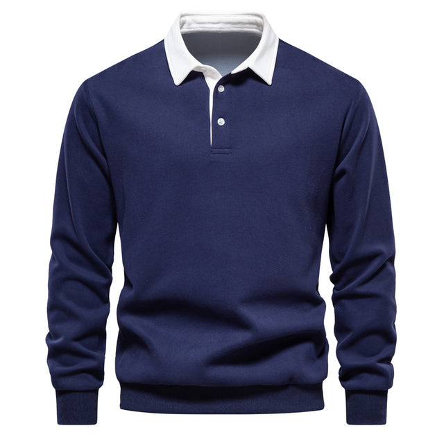 Men's Polo Sweater with Long Sleeves - Rafael