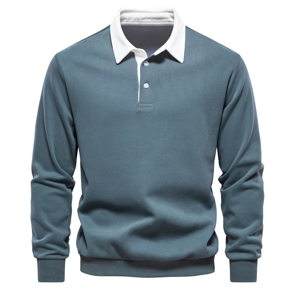 Men's Polo Sweater with Long Sleeves - Rafael
