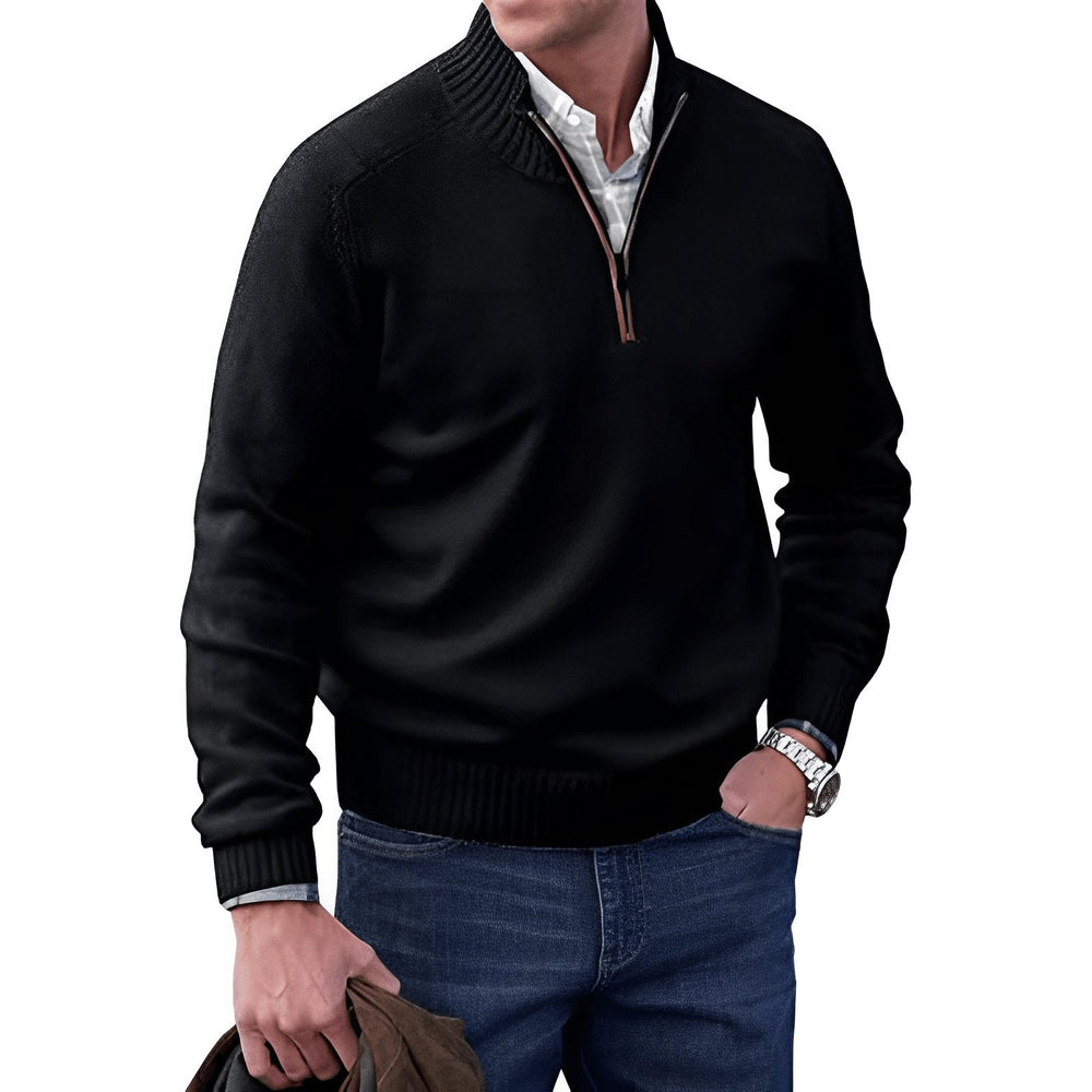 Ryan | Men's Quarter-Zip Knit Pullover Sweater Regular Fit Long Sleeve